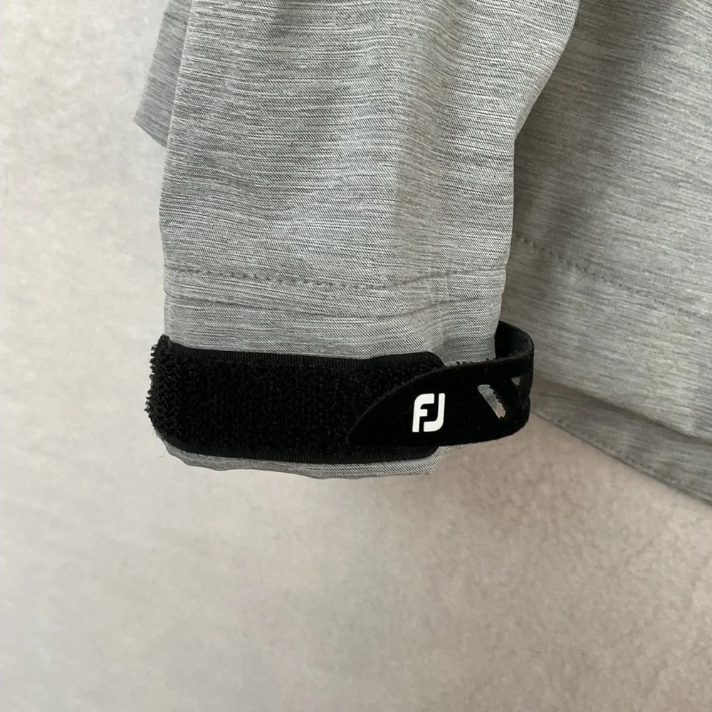 FootJoy DryJoys Womens Golf Jacket Gray Black Full Zip Weather Resistant Medium